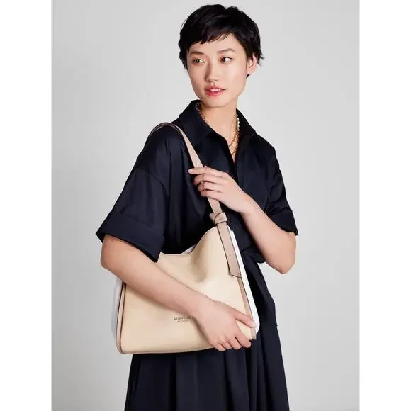 Kate Spade New York Knott Colorblock Large Shoulder Warm Stone Multi One Size - Picture 3 of 15